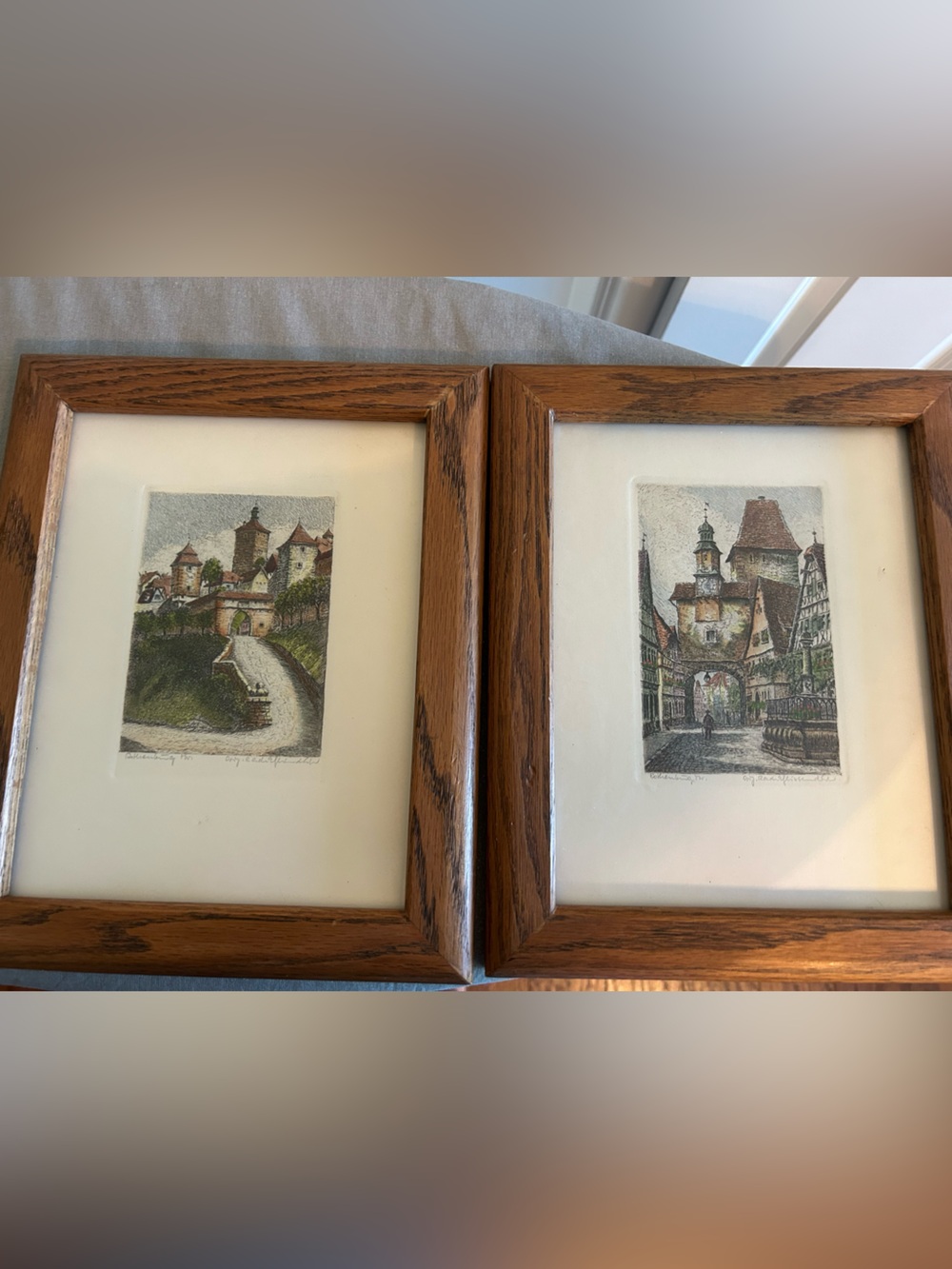 Set of two lithographs- Rothenberg, Germany